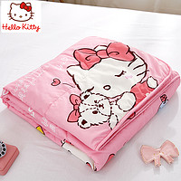 Hello Kitty 凯蒂猫 Hello Kitty儿童空调被宝宝夏被纯棉幼儿园被午睡夏凉被可机洗被子 120x150cm夏被 粉萌Kitty(纤维夏被)