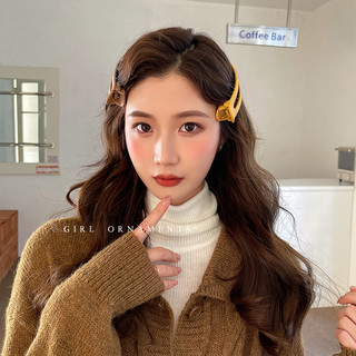 大号发夹女夹子刘海前额侧边发卡后脑勺发抓夹固定头发头饰鸭嘴夹 绿+橘+酒红