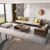 作木坊 沙发 布艺沙发实木沙发客厅实木家整装 S1360 组合4（3人位+脚踏）长2.57m