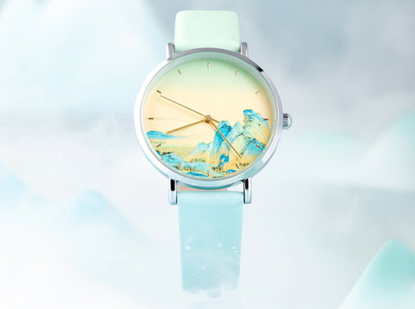 博物文创 千里江山手表 石英表 36x40mm 情侣腕表马卡龙色 文创礼物