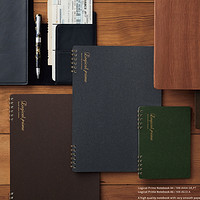 Nakabayashi 仲林 日本进口商务笔记本文具本子大学生简约记事本b5螺旋线圈本速写本复古色日程办公学生笔记本