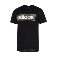 阿迪达斯 adidas休闲百搭简约舒适透气 男款圆领休闲短袖跑步运动T恤 S 如图