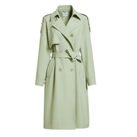 HOPESHOW 红袖 女士长款风衣 90121030702 粉绿 M