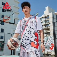 PEAK 匹克 篮球背心男士2022夏季新款时尚字母透气舒适运动短裤无袖T恤