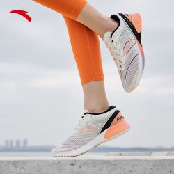 安踏 C202 跑步鞋情侣氮科技跑鞋马拉松专业竞速碳板运动鞋男 象牙白/洛克橙/黑