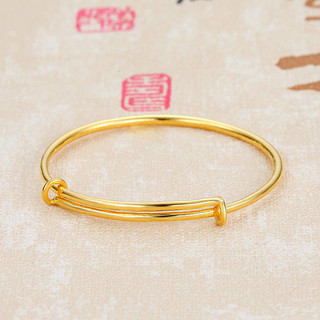 CHJ JEWELLERY 潮宏基 CD0001251800 儿童简约足金手镯 4.3cm 4.6g