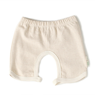有机棉宝宝短裤婴儿开裆短裤夏季五分裤 BC-004绿白 66cm