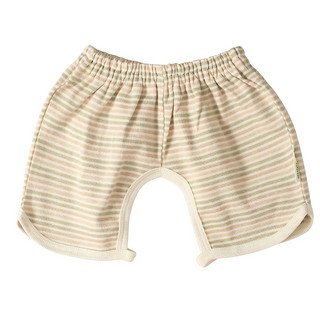 有机棉宝宝短裤婴儿开裆短裤夏季五分裤 BC-055棕白 66cm