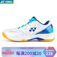 YONEX/尤尼克斯羽毛球运动鞋包裹防滑初学入门男女同款yy SHB101CR-白/蓝（207色） 42 脚宽者推荐选大一码 SHB101CR-白/蓝（207色） 39 脚宽者推荐选大一码