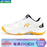 YONEX/尤尼克斯羽毛球运动鞋包裹防滑初学入门男女同款yy SHB101CR-白/蓝（207色） 42 脚宽者推荐选大一码 SHB101CR-白/金（532色） 38 脚宽者推荐选大一码