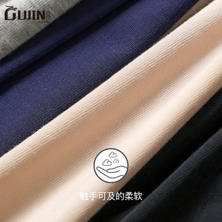 GUJIN 古今 莫代尔薄款T恤睡衣男随心裁无痕男士短袖衫V领居家外穿打底衫 黑灰 XL