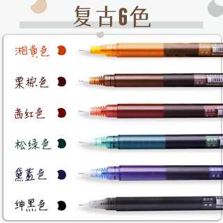 白雪T16彩色速干走珠笔学生套装 彩色直液式走珠笔学生用中性笔手账套装黑色红色韩国小清新标记绘画笔 0.5mm 标准色10支 每色各一支