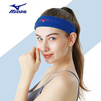 Mizuno 美津浓 运动发带男女跑步篮球健身运动头带透气吸汗发带C2CS0006-09-00F黑色单条（无护腕） 深蓝