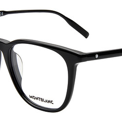 MONTBLANC 万宝龙 男女款黑色镜框黑色镜腿光学眼镜架眼镜框近视眼镜男框MB0010OA-001 52 六角白星入门系列