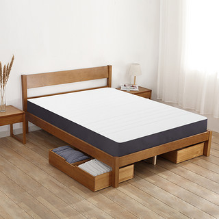 8H Lark简约1.2m实木床+床垫套装 
