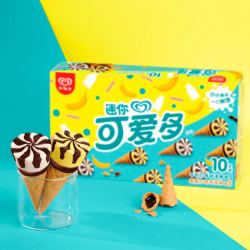 可爱多和路雪迷你可爱多甜筒香蕉牛奶口味冰淇淋20g10支