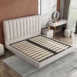 lff拉芙菲科技布床储物北欧现代简约软包实木双人床