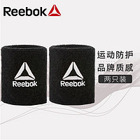 Reebok 锐步 护腕 透气男女运动羽毛球毛巾护手腕 吸汗擦汗健身护腕短款 RASB-11020BK 黑色