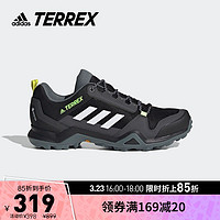 adidas 阿迪达斯 官网TERREX AX3男子GORE-TEX防水透气户外徒步登山鞋FX4566 黑/白/荧光黄 41(255mm)