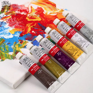 WINSOR＆NEWTON 温莎·牛顿 温莎牛顿画家专用油画颜料套装初学者儿童美术绘画单支管状油彩工具白色金色黑色钛白颜料170ml45ml常用24色