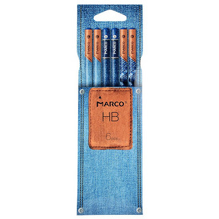 MARCO 马可 1020 圆杆铅笔 HB 牛仔蓝 6支装