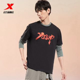 特步短袖T恤男官网半袖2022春夏新款男装休闲运动服圆领运动T恤潮
