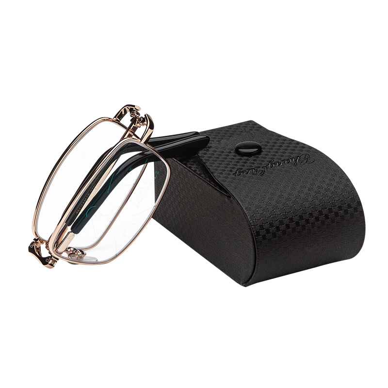 故乡月 老花镜男高清折叠超轻时尚远近两用防蓝光抗疲劳老人老光眼镜女 看远+看近+防蓝光100度