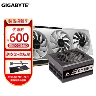 技嘉 RTX3080 RTX3080TI 猎鹰/魔鹰/雪鹰/超级雕/大雕 台式电脑电竞游戏独立显卡 RTX3080 雪鹰2.0/RM850X电源