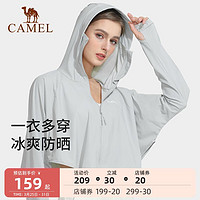 骆驼冰丝防晒衣女2022夏季斗篷薄款防紫外线透气防晒服女皮肤衣 M AC72252015,5