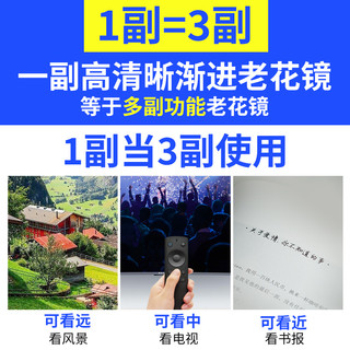故乡月 老花镜男高清折叠超轻时尚远近两用防蓝光抗疲劳老人老光眼镜女 看远+看近+防蓝光150度)