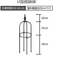 金杏 绿萝爬藤架 黑色8mm管径 圈20cm 总高60cm