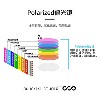 Bluekiki 蓝其 高清偏光近视太阳镜墨镜夹片开车驾驶镜夹片男女通用款 J3305 灰片