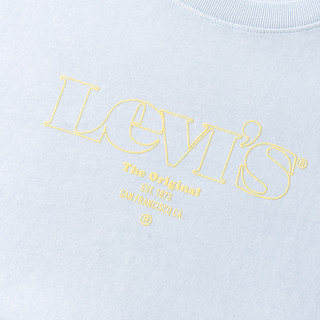 Levi's李维斯新款女士浅蓝色圆领时尚百搭短袖T恤潮流69973-0210