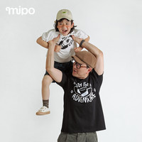 mipo亲子装一家三口T恤2021春夏新款儿童装短袖上衣母女父子装潮