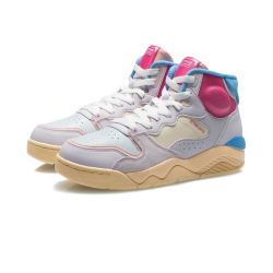 lining李宁女子篮球鞋女鞋子女休闲鞋女agbr082高帮时尚撞色情侣热销