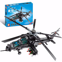 森宝积木 森宝（SEMBO）军事玩具兼容乐高拼插积木飞机模型男孩玩具正版授权航空文创系列武装直升机202119