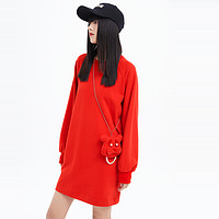 A21女装开运虎系列洋气卫衣连衣裙2022春季新款 L 卡其现货