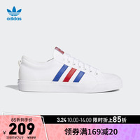 adidas阿迪达斯官网三叶草NIZZA男女鞋经典运动鞋FV0657 白/浅猩红/皇家蓝 41(255mm)