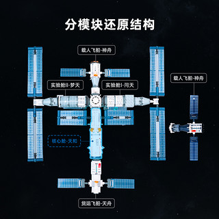 Keeppley国玩系列中国载人空间站潮玩积木玩具航天模型男孩礼物
