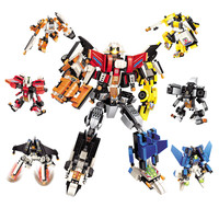 启蒙机甲变形机器人儿童拼装积木男孩益智6玩具7-8岁合体战神3102