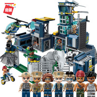 启蒙积木警察总局玩具男孩益智拼装特警车儿童模型送礼6-10岁1933