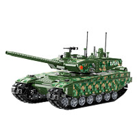 QMAN 启蒙 军事系列99A主战坦克模型摆件拼装益智积木儿童男孩玩具23014