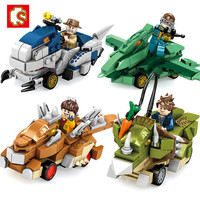 森宝积木儿童益智力拼装积木玩具男孩子越野回力车小汽车607206