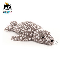 jELLYCAT 邦尼兔 LIN2LS 林纳斯豹斑海豹毛绒玩具 灰白色 49*14cm