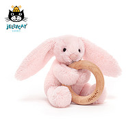 2020年jELLYCAT新品害羞粉色邦尼兔玩具木环咬环安抚毛绒玩具公仔