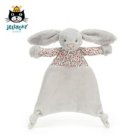 jELLYCAT2021年新品花布银色邦尼兔安抚甜睡巾宝宝婴儿安抚巾