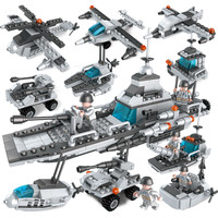 儿童特警军事系列拼装益智力积木宝宝玩具军舰航空母舰男女孩子1