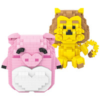 LOZ/俐智微颗粒积木拼装玩具益智小狮子小粉猪女孩成年立体拼插