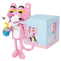 LOZ俐智钻石小颗粒积木卡通网红月兔笔筒拼插积木玩具手办摆件收藏男女孩创意生日礼物 9785粉红豹