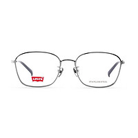 Levi's 李维斯 眼镜框可配镜片男女近视架简约显脸小方框宝岛眼镜7037/F6LB枪色含依视路防蓝光 适合50-400度